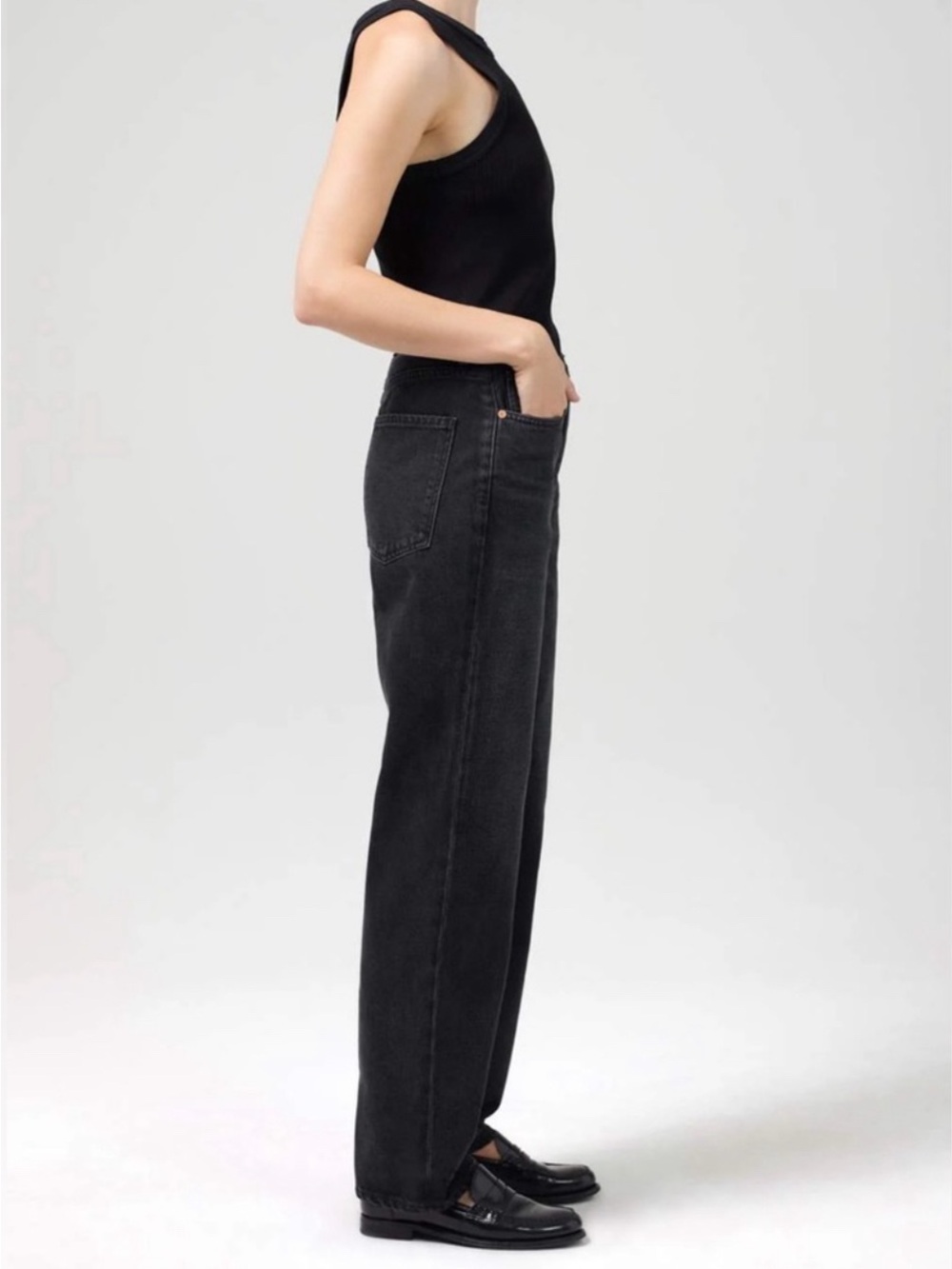 Citizen of Humanity Elle V-Front Black Jeans Nightfall Button Fly size 30 - Picture 2 of 13